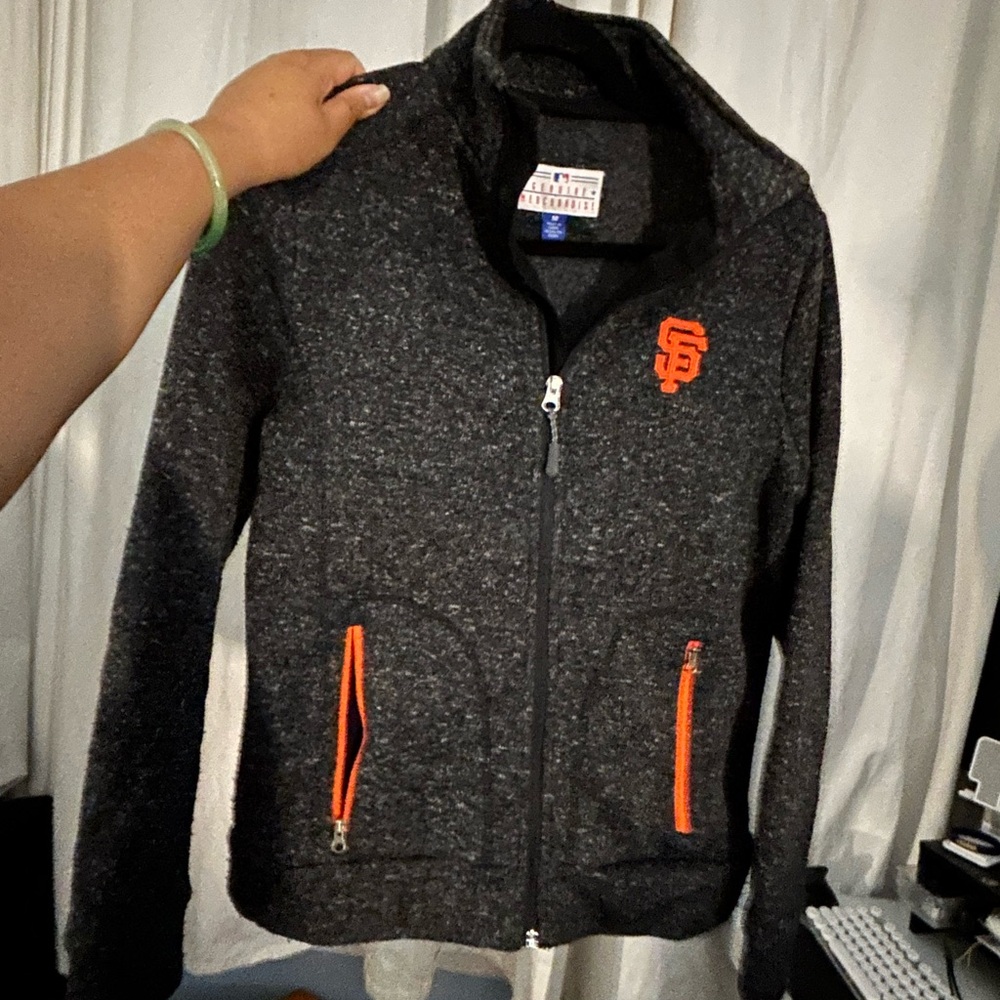 SF Giants Charcoal MLB Zip-Up Jacket
